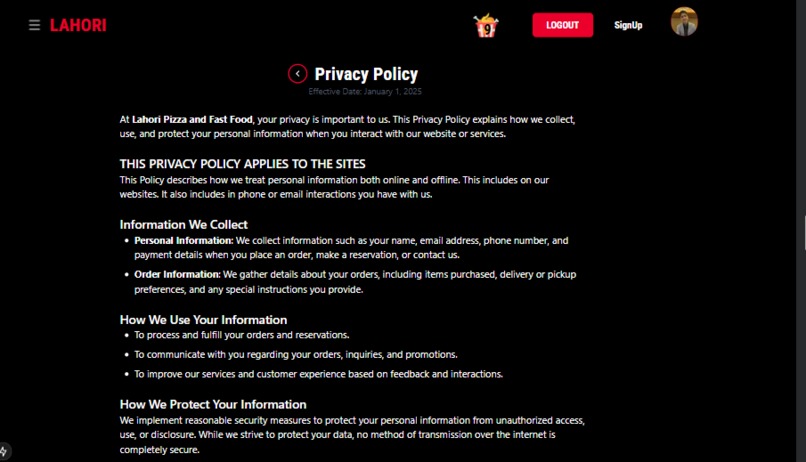 Food Ordering Website – screenshot 9