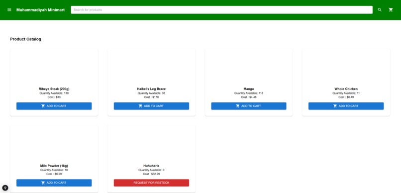 Hack4Good Web-based Minimart – screenshot 1