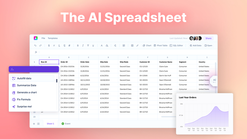 Sourcetable – screenshot 1