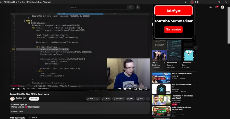 Youtube summarizer – screenshot 1