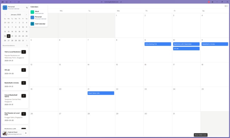 NextCal – screenshot 1