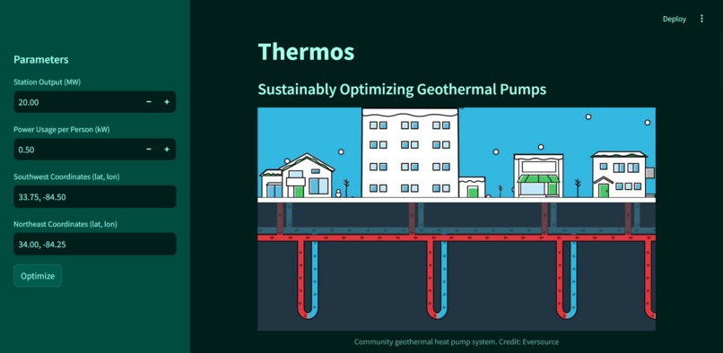 Thermos: Sustainably Optimizing Geothermal Pumps – screenshot 1
