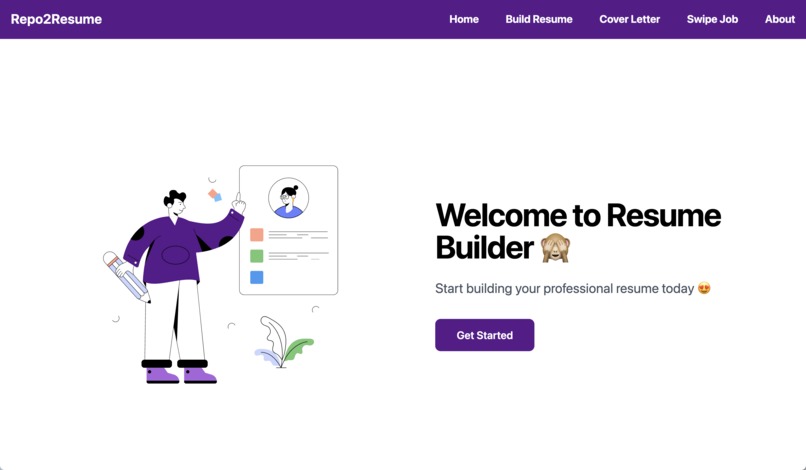 Repo2Resume – screenshot 1