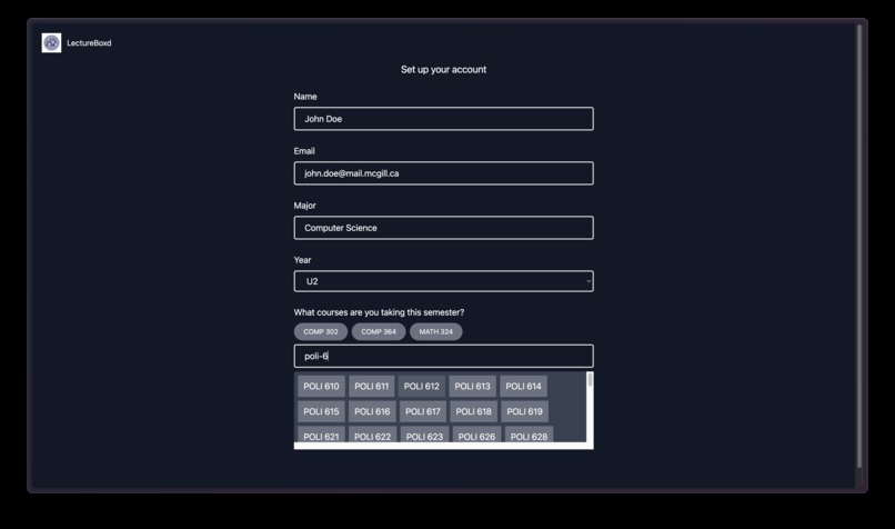 LectureBoxd – screenshot 2