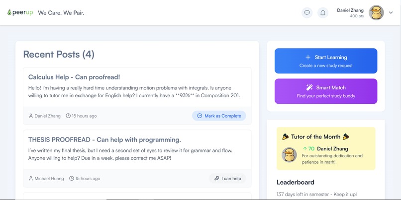 PeerUP | Study Pairing with Care – screenshot 2