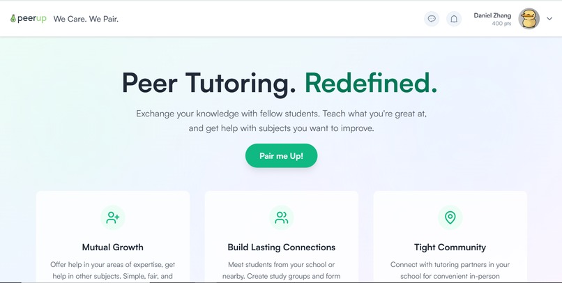 PeerUP | Study Pairing with Care – screenshot 1