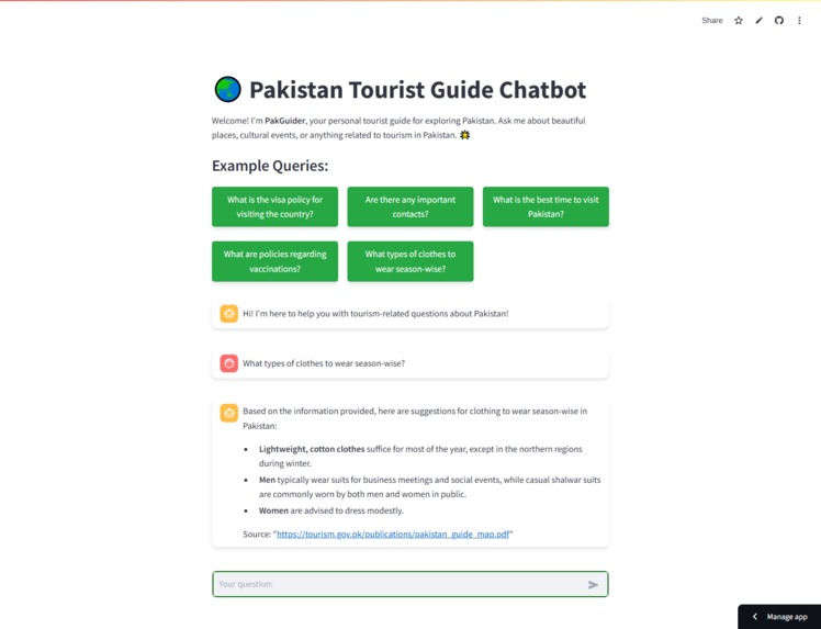  Pakistan Tourist Guide Chatbot  – screenshot 3