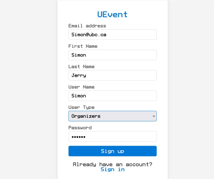 UEvent – screenshot 2