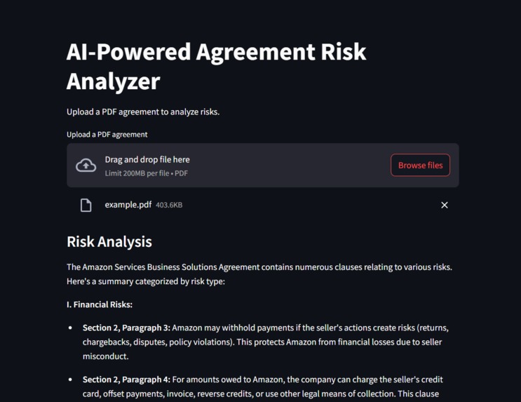 AI-powered-Agreement-Risk-Analyzer – screenshot 1