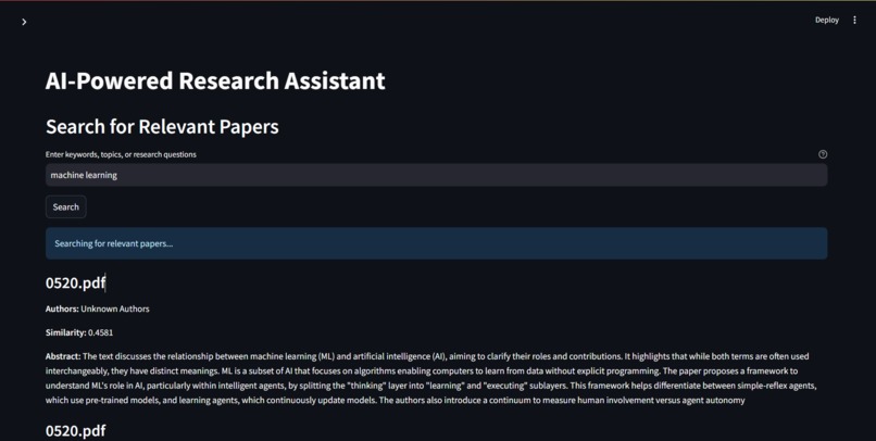 RAG 'n' ROLL: AI-Powered Research Assistant – screenshot 3
