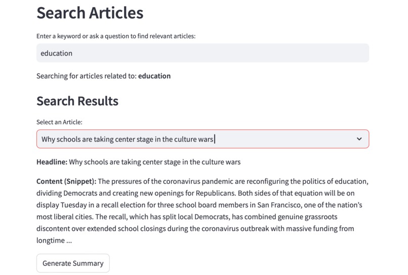 AI-Powered News Search and Summary – screenshot 2