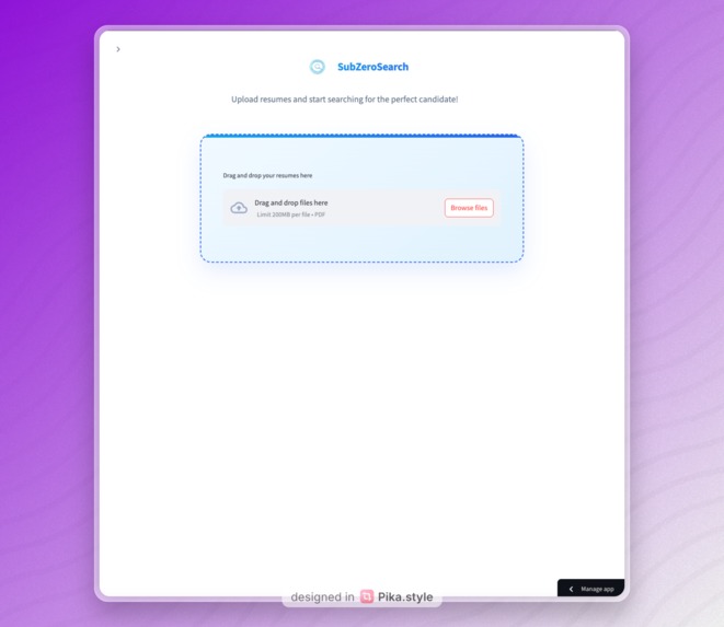 subZeroSearch – screenshot 1
