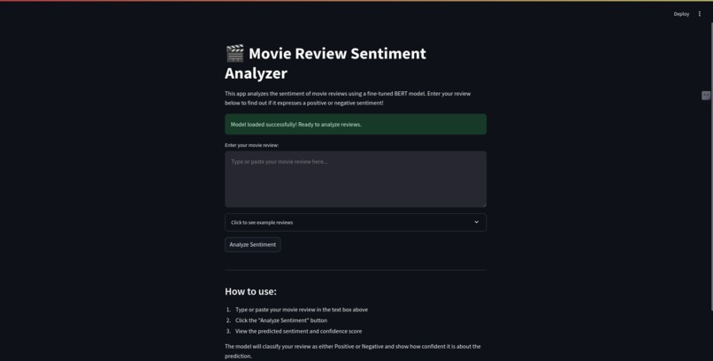 Fine-Tuned BERT for Movie Reviews – screenshot 2