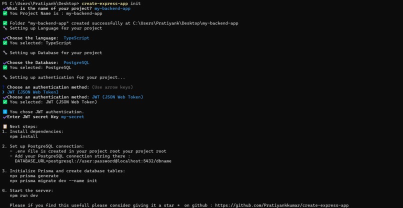 create-express-app – screenshot 1