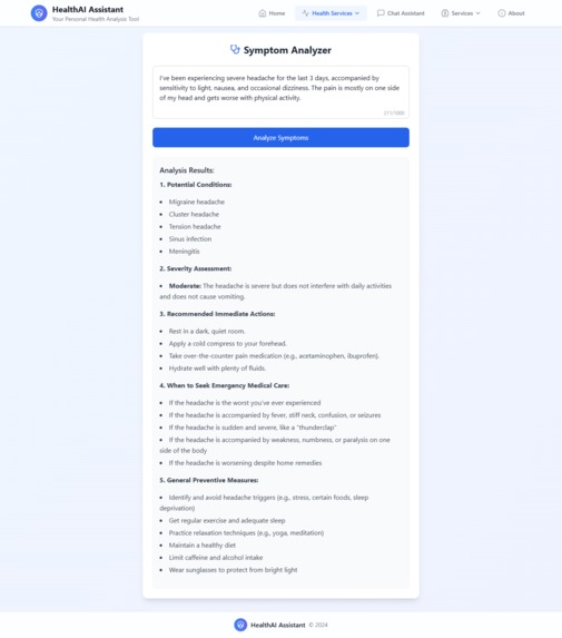 HealthAI Assistant                                         – screenshot 2