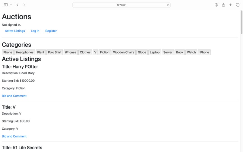 Auctions – screenshot 1