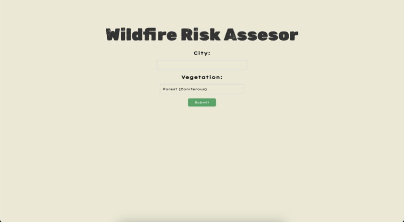 WildfireRiskAssessor – screenshot 1