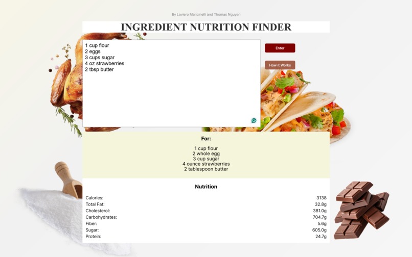 Ingredients Nutrition Calculator – screenshot 1