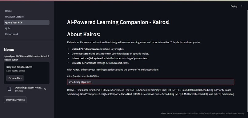 AI-Powered Learning Companion (Kairos) – screenshot 3