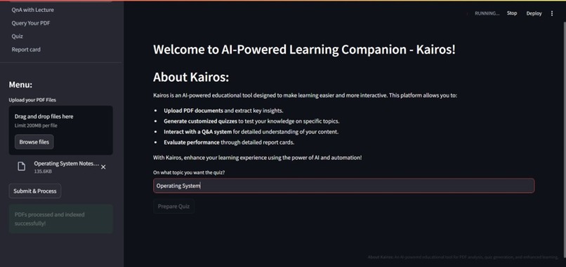 AI-Powered Learning Companion (Kairos) – screenshot 4
