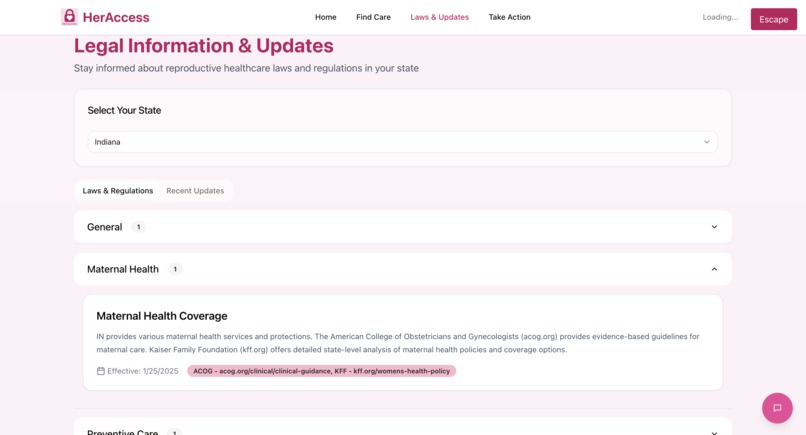 HerAccess – screenshot 3