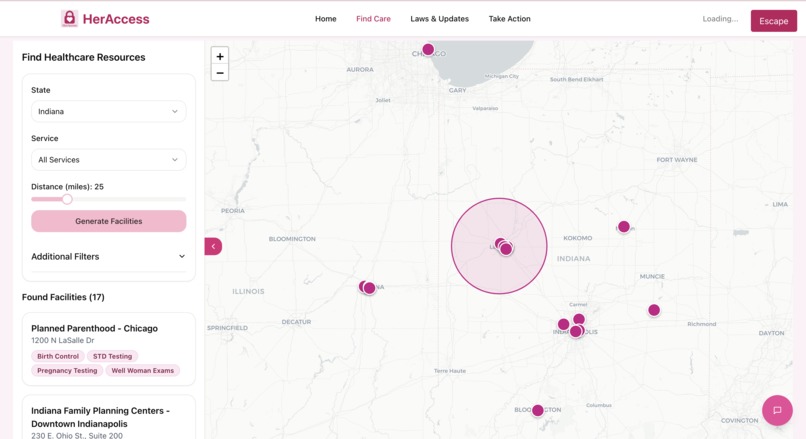 HerAccess – screenshot 2