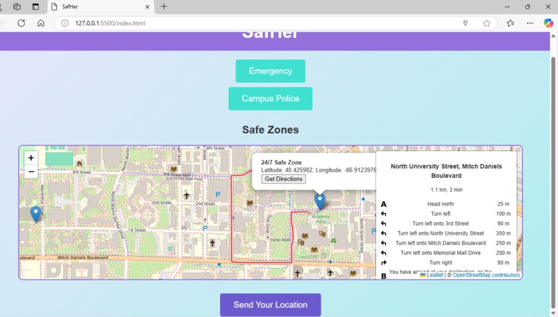 SafHer – screenshot 1