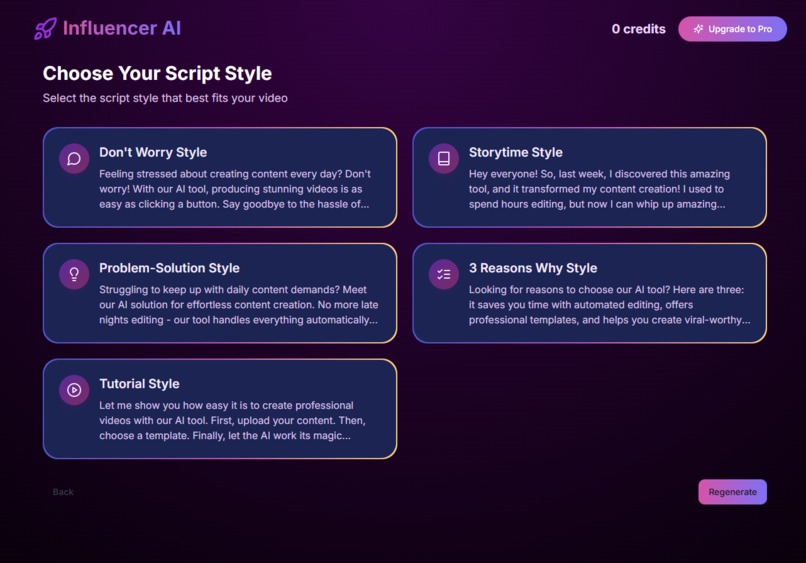 Influencer AI – screenshot 2