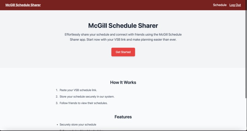McGill Schedule Sharer – screenshot 1