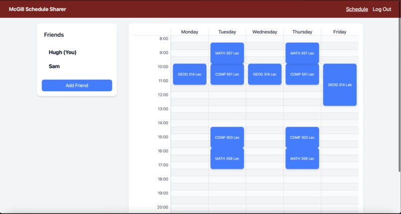 McGill Schedule Sharer – screenshot 2