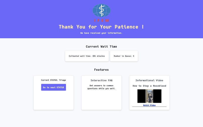 ED WaitWell: Enhancing Patient Experience in the ED – screenshot 2