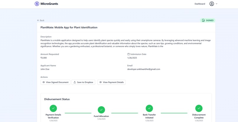 MicroGrants Streamer - Grant contract managment tool – screenshot 2