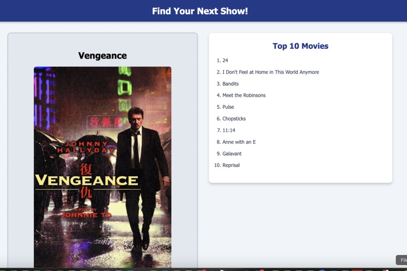 Movie/Tv Show recommendation – screenshot 1
