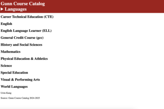 Gunn Course Catalog