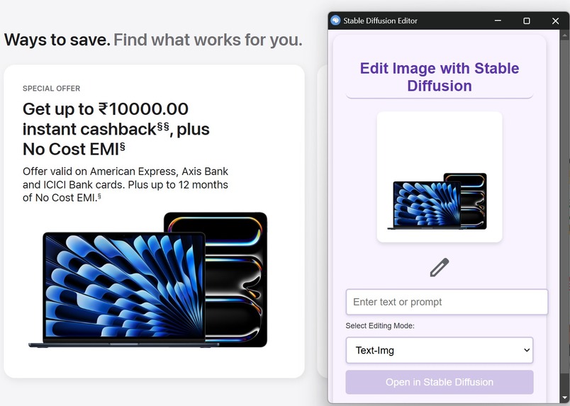 Stable Diffusion Chrome Extension – screenshot 2