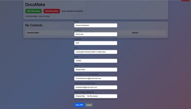 DocuMake - Voice to Contract – screenshot 1