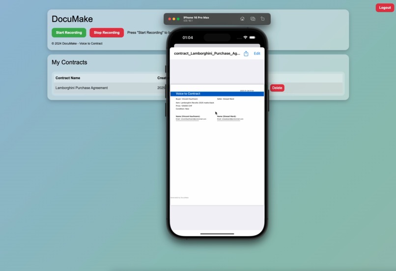 DocuMake - Voice to Contract – screenshot 8