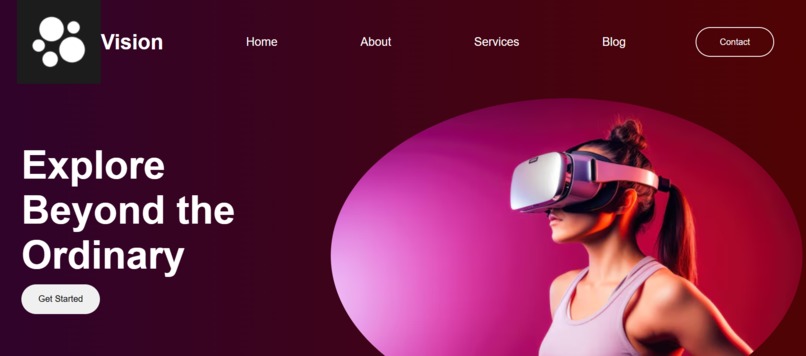 Virtual Reality Vision landing  Page – screenshot 1