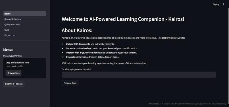 AI-Powered Learning Companion (Kairos) – screenshot 1