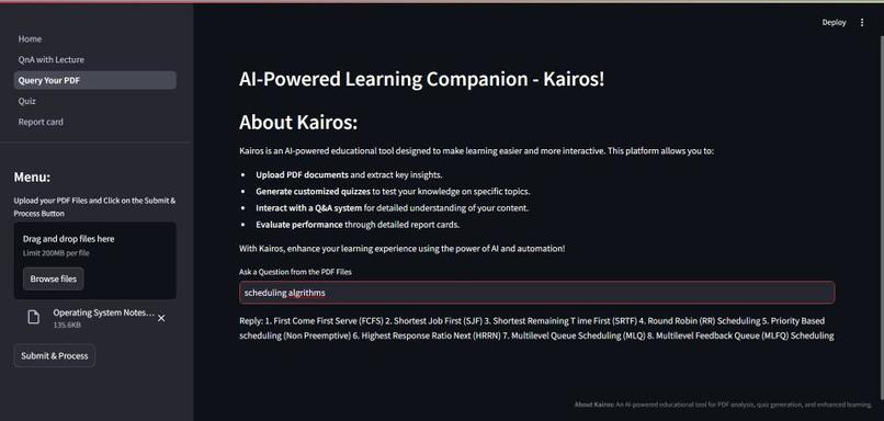 AI-Powered Learning Companion (Kairos) – screenshot 3