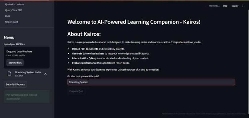 AI-Powered Learning Companion (Kairos) – screenshot 4