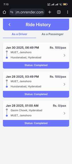 Ride Sharing Website – screenshot 5