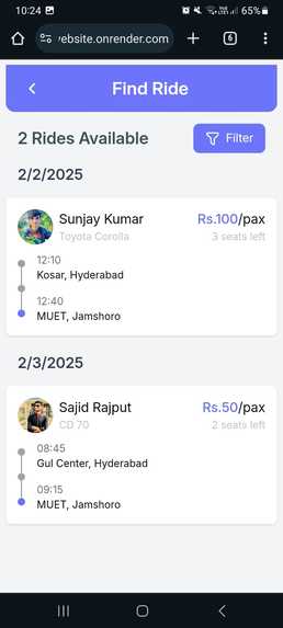 Ride Sharing Website – screenshot 8