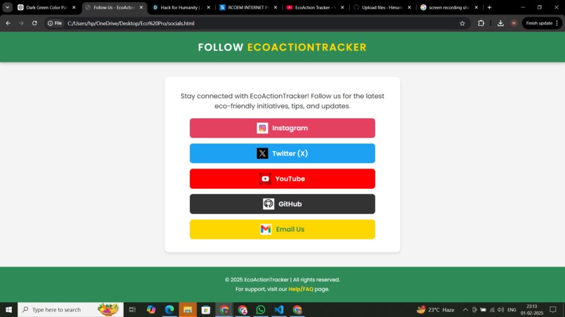 EcoAction Tracker – screenshot 1