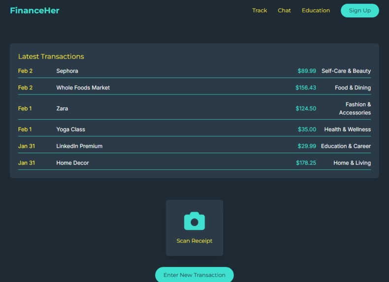 FinanceHer – screenshot 2