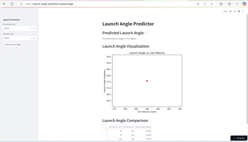 Launch Angle Predictor – screenshot 1