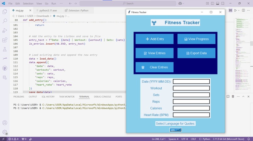 Fitness Tracker – screenshot 1