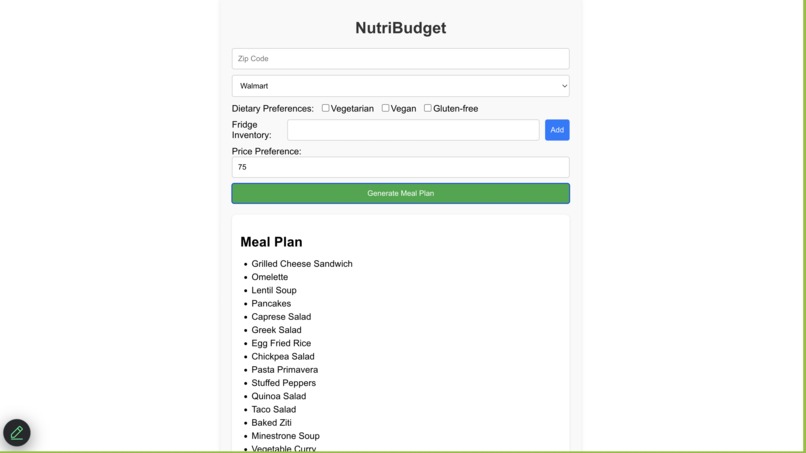 NutriBudget – screenshot 1
