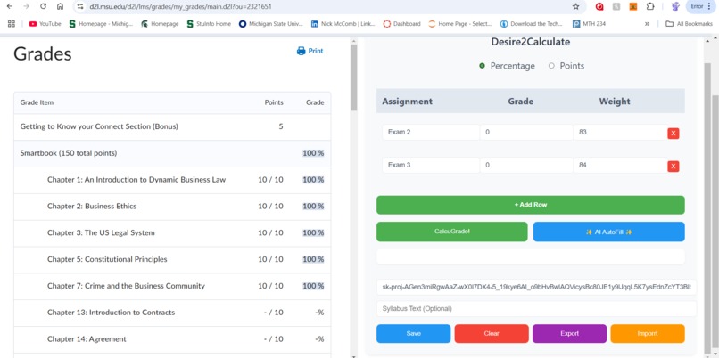Desire2Calculate – screenshot 2
