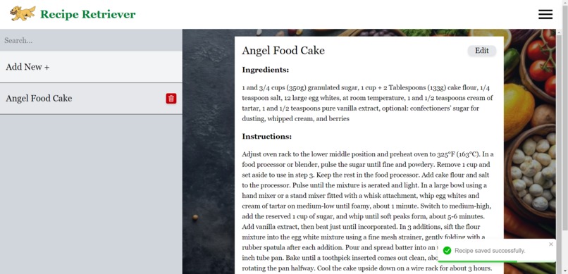 Recipe Retriever – screenshot 1